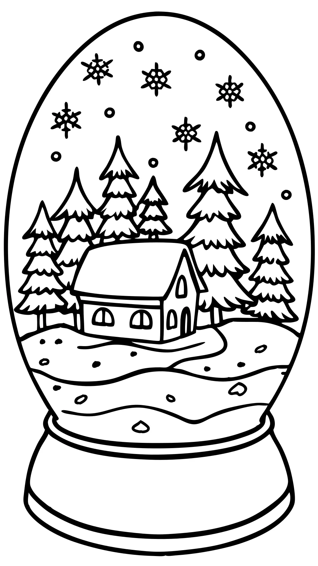 snow globe coloring page